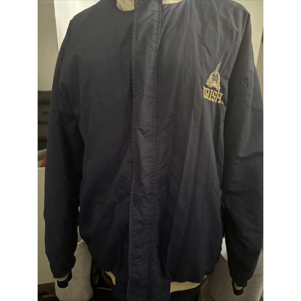 VTG 90s Champion Notre Dame Fighting Irish Full Zip Designed Tailored Jacket L